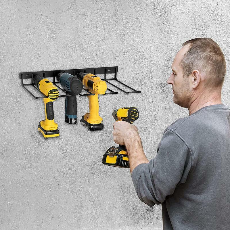 Tool Rack Electric Drill Holder Wall Mount Tools Organizer Wrench Tool Workshop Screwdriver Power Storage Shelf Accessories