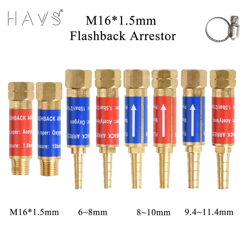 Flashback-Ableiter Sauerstoff Acetylen Propan Rückschlag ventil Flame Buster m16 * 1,5 für Druck minderer Gas regler und Schneid torc