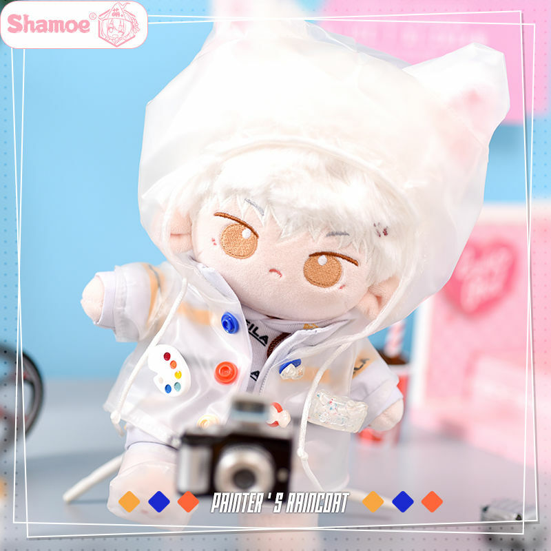 Chubasquero transparente de algodón, muñeca bonita con orejas de gato, 20cm, en stock, sin regalo