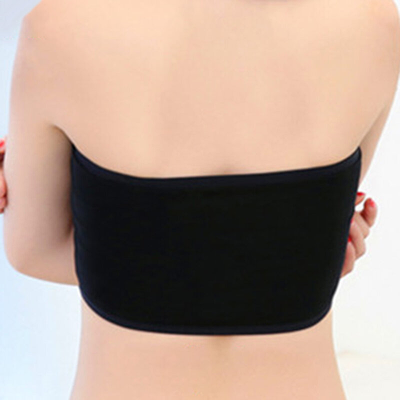 Summer Women Modal Bandeau Top Solid Breathable Strapless Bra Bandeau Soft Seamless Women Casual Tank Crop Tops