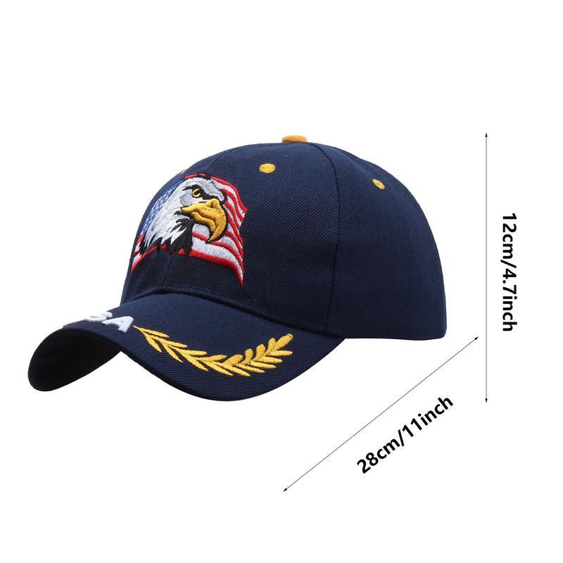Flag Baseball Caps Camo Duck Tongue Hat Eagle And Flag Design Unisex Patriotic Embroidered Sunscreen Hat Adjustable Reusable
