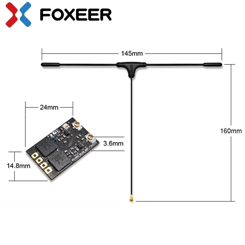 Foxeer 915 МГц, 50 мВт, двойная фотовспышка дальнего радиуса действия, приемник разнесенных сигналов для FPV гоночного дрона, оптовая продажа, детали с фиксированным крылом