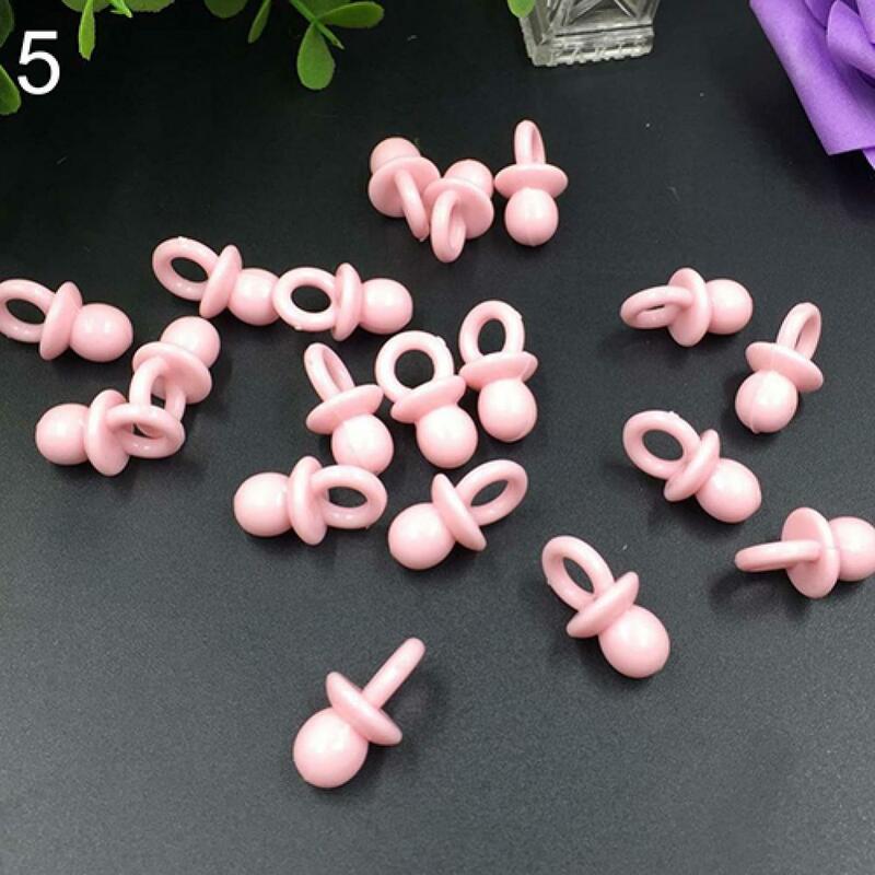 50Pcs/Set Mini Acrylic Nipple Pacifiers Pendant Pacifier Baby Shower Girl Boy Cake Decorations Jewelry Making DIY Pacifiers