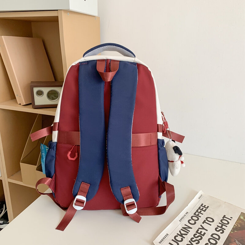 Tas punggung desainer modis uniseks, tas ransel sekolah kapasitas besar sederhana untuk remaja 2024