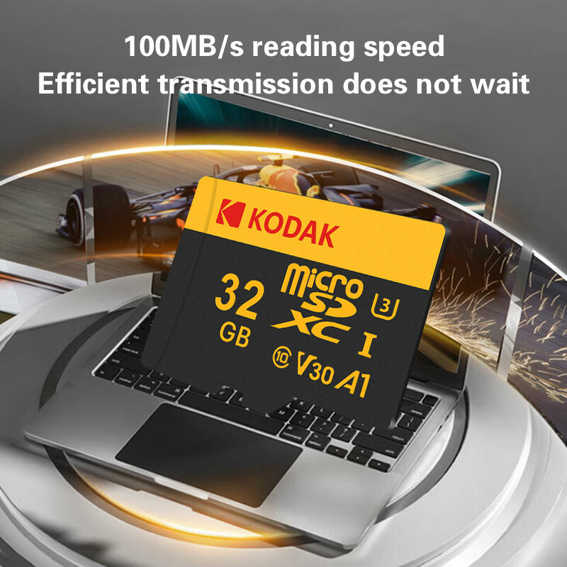 Kodak-本物のマイクロSDメモリーカード、クラス10 sd/tfカード、32GB、最大100 mbps、電話、タブレット、カメラに適合、100% 新品
