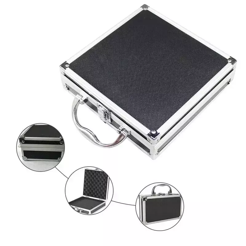 Портативный алюминиевый ящик для инструментов, портативный ударопрочный органайзер для инструментов с губчатой подкладкой