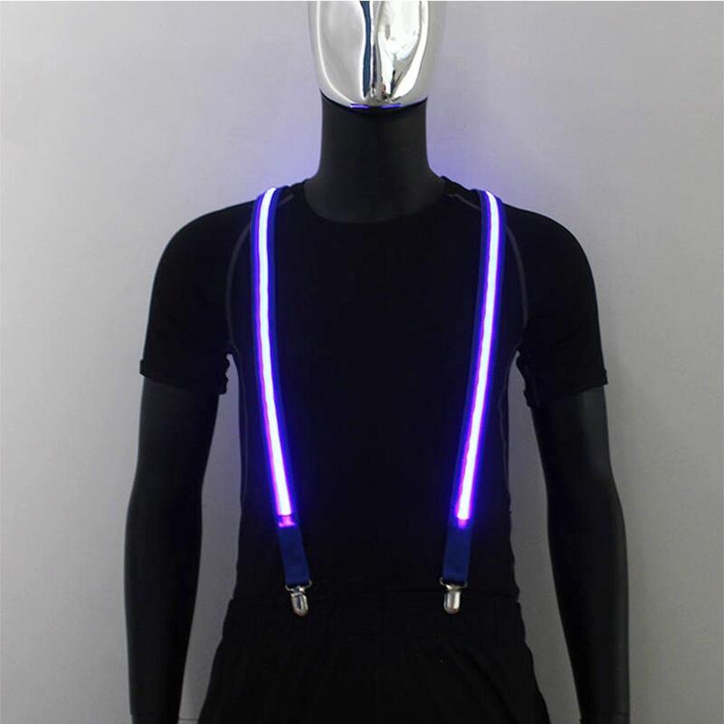 Hosenträger mit Fliege LED Lichter Frau Hosenträger für Hosen Kleiderbügel für Männer Hosenträger schwere Männer Motorrad Hosen Gürtel