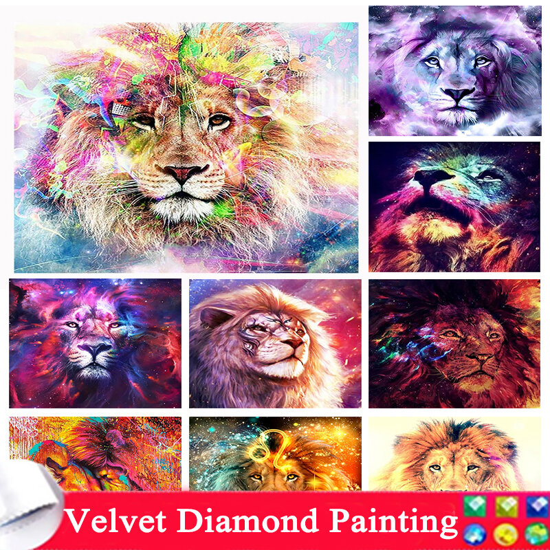 5d leão série pintura diamante conjunto, animal mosaico artesanato, presente artesanal criativo para adultos e crianças, bricolage, novo, 2024