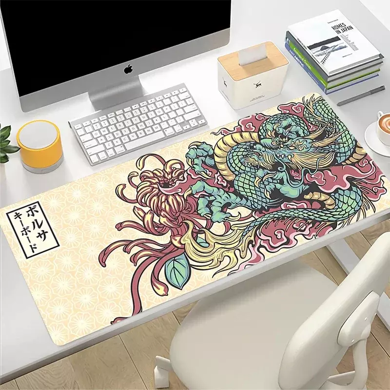 Large Pc Mousepad Japanese Style 900x400mm Mouse Pad Speed Sea Wave Desk Mats Gamer Mouse Pad Keyboard Mat Mouse Pad for Gaming