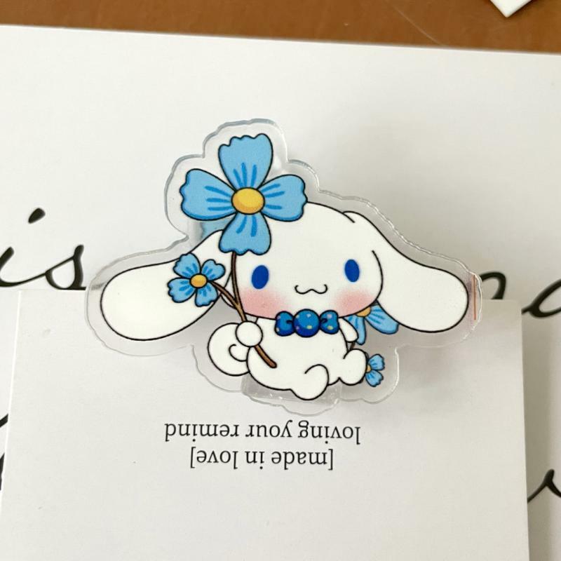 Kawaii Miniso Hellokitty Cinnamoroll Kuromi Pompompurin Pochacco Melody Cartoon Decorative Gift Sealing Clip Note Holder Pp Clip