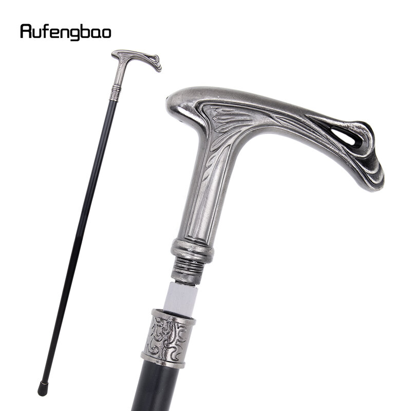 Luxury Flow Line Single Joint Walking Stick with Hidden Plate Self Defense Fashion Cane Plate Cosplay Crosier Stick 93cm