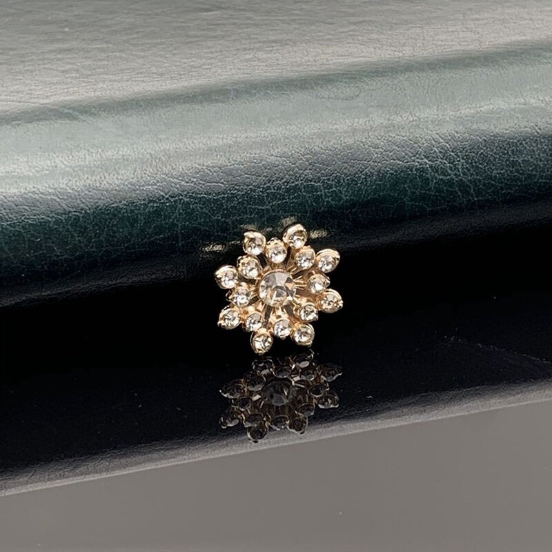 Alloy Flower Nail Charms 3D 10pcs/lot Full Diamond Pearl 16*16mm Gold/Silver Snowflake Rhinestone Metal Nail Jewelry Decorations