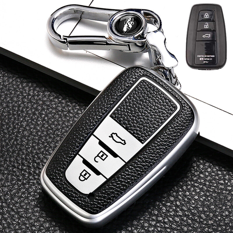 Кожаный Автомобильный брелок для дистанционного ключа, брелок для Toyota Prius Camry Corolla CHR RAV4 Land Cruiser Prado, аксессуары для ключей