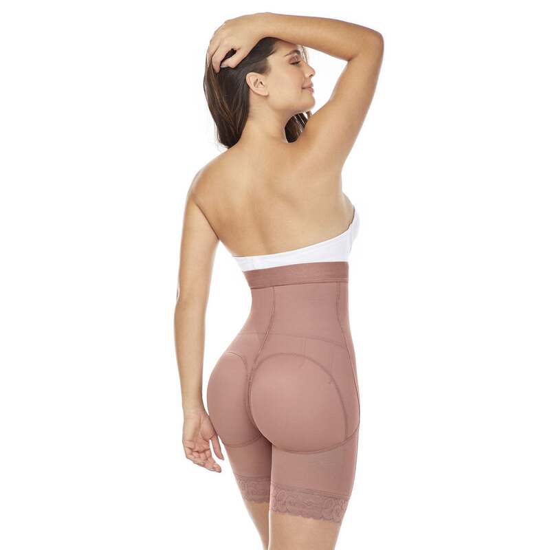 Mid-Thigh Strapless Butt Lift Shapewear Bodysuit | Everyday Use Girdle | Powernet Front button Hip shaper