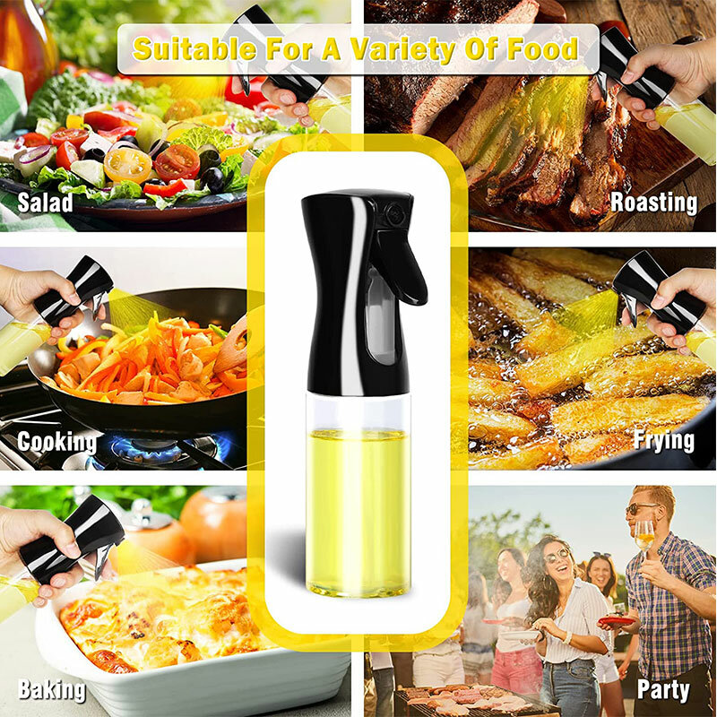 3 Pack 200/500ml Oil Sprayer Bottle Home Kitchen Cooking Oil Dispenser Fitness Fat Loss Camping BBQ Vinegar Sauce Sprayer Bottle