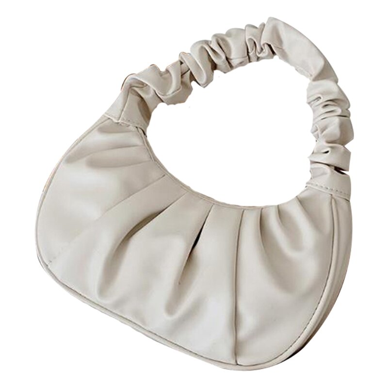 Summer Pleated Handbags Women Underarm Bag Vintage Design PU Leather Ladies Small Shoulder Bags Female Tote Purse