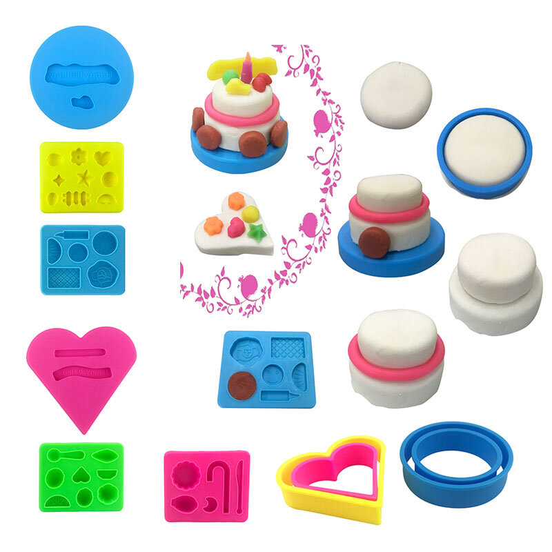 Teig Werkzeuge Set für Kinder verschiedene Plastilin Formen Cutter Rollen & Spiel zubehör für luft trockenen Ton & Teig Jungen Mädchen DIY Spielzeug
