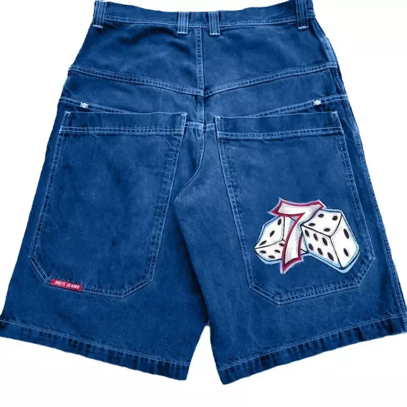 Jeans Harajuku Baggy masculino, calças curtas Y2k americanas, skate, shorts jeans, roupas de rua de basquete, calças streetwear