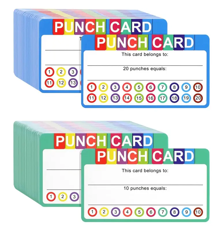 50 fogli Reward Point Punch Card strumenti di registrazione della crescita interattiva creativa bambini buona abitudine forniture per la coltivazione carta di lode