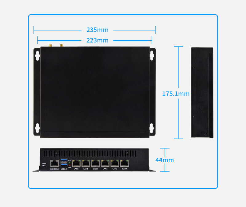 Liontron-smart mini pc rockchip rk3568, com portas ethernet 6 gigabit, suporte msata, pd, ampla tensão 18v-52v para roteador NAS