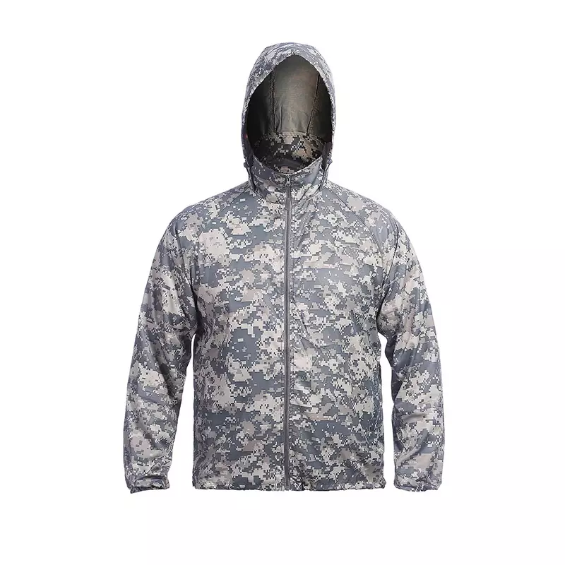 Outdoor Tactical Camo Jacket, Vestuário de Proteção Solar, Camisas Resistentes a UV, Casaco Solto de Secagem Rápida, Fishing Suit Top, Running Coat