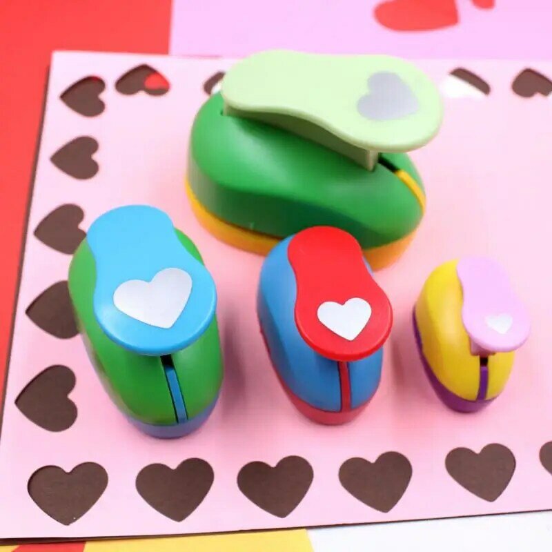 1PC Heart Hole Punch DIY Embossing Device Children's Embossing Machine Manual Paper School Supplies