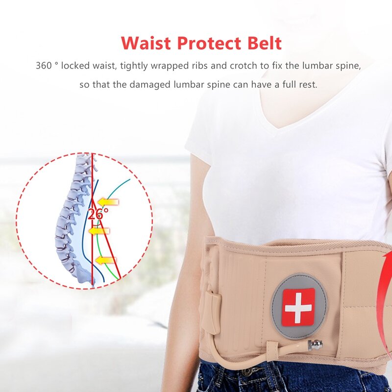 Lumbar Spinal-Air Decompression Back Belt Air Traction Waist Protector Belt Pain Lower Lumbar Support Fit For 29 Inches -49 Inch