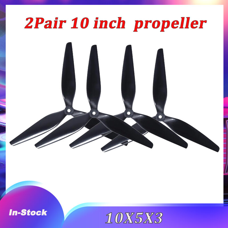 2Pair(2CW+2CCW)10X5X3 /1050/8040/8x4x3 8inch 10 inch blade / tri-blade Black-carbon Reinforced nylon propeller