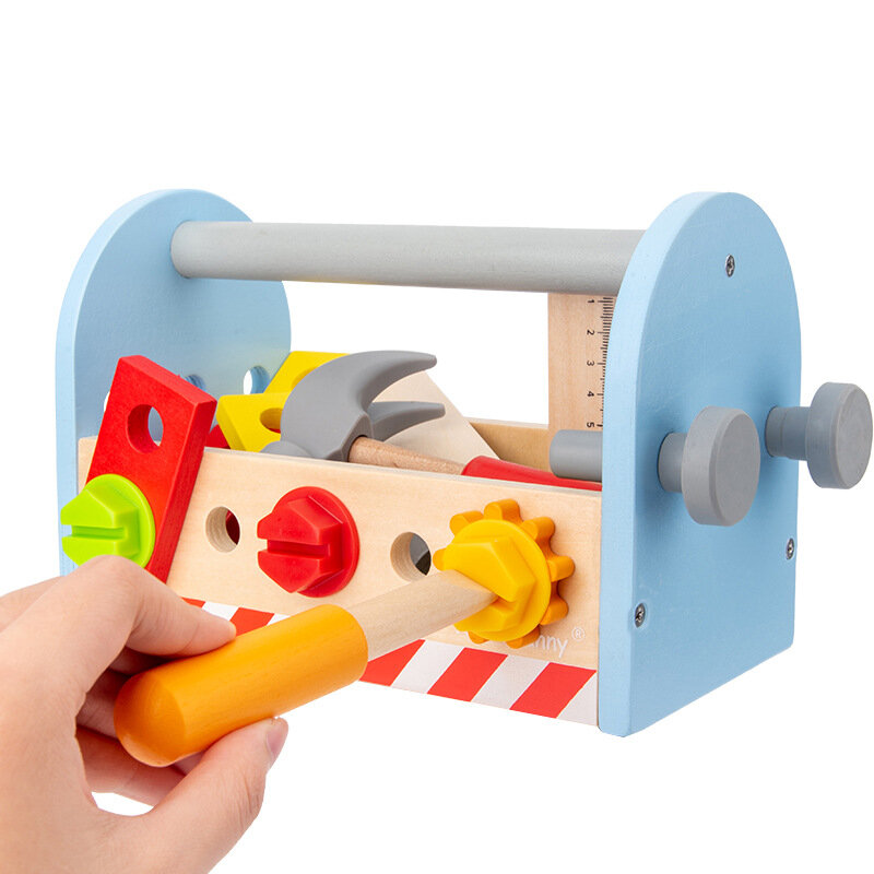 테이크 어롱 도구 키트, 가상 놀이 도구 세트, 남아 또는 여아용 선물, 교육용 DIY 나무 너트 조립 장난감
