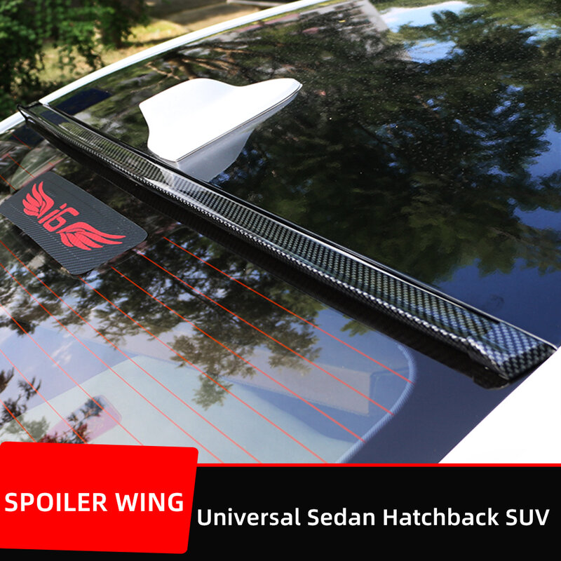 Universal Car Spoiler Wings Free Perforated Rear Center Roof Window Trunk Lid Ducktail Lip Sedan Hatchback SUV Accessories Parts