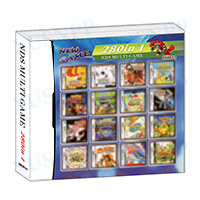 Cartucho de videojuegos Pokémon 280 en 1, tarjeta de consola para juegos DS, 3DS, 2DS