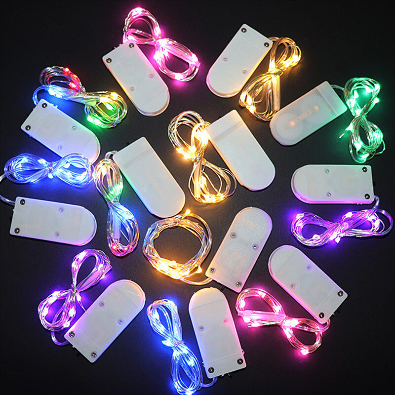 Guirnalda de luces LED de alambre de cobre para interiores, guirnalda de Navidad para dormitorio, hogar, boda, decoración de Año Nuevo, alimentada por USB con batería