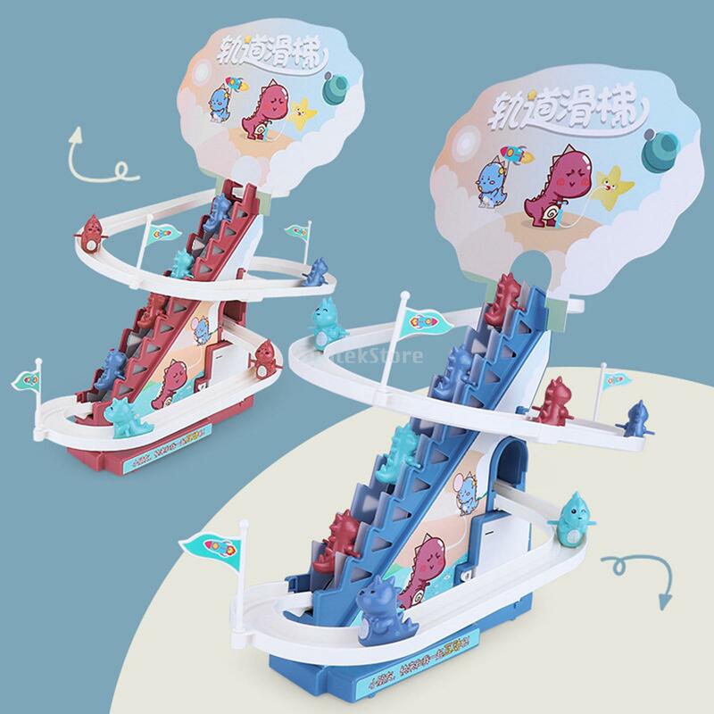 Dinosaur Track Slide Brinquedo Educativo Jardim de Infância Pequena Escada Brinquedo Brincalhão Roller Coaster Brinquedos Com Luzes