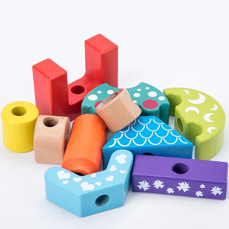 子供のための木製のビルディングブロック,創造的な毎日のナイトボードのゲーム,モンテッソーリのおもちゃ,楽しい教育ギフト