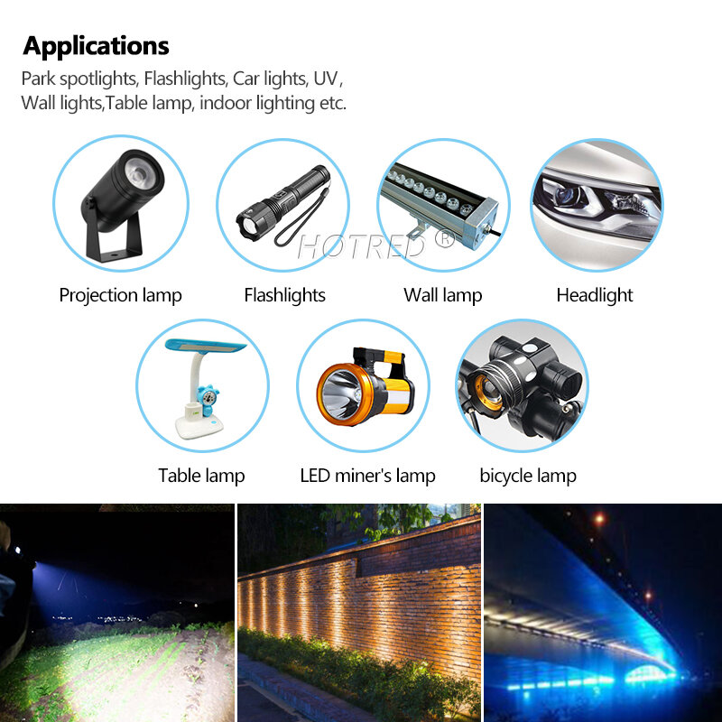 Lanternas LED de Alta Potência Peças para Bicicleta, Acessórios de Carro, Farol, Diodos de Chip, Alta Potência, 5W, 10W, 5050 XLM, T6, XMLL2, 5050-L2, 3V, 3.7V