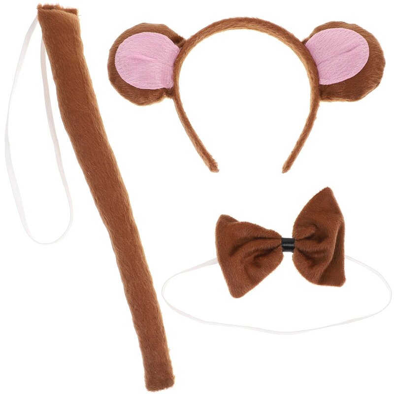 1 Set Monkey Design Apparel Bow Apparel Tail Cosplay Headbands Party Accessories Halloween Decoe 2023 Monkey Apparel