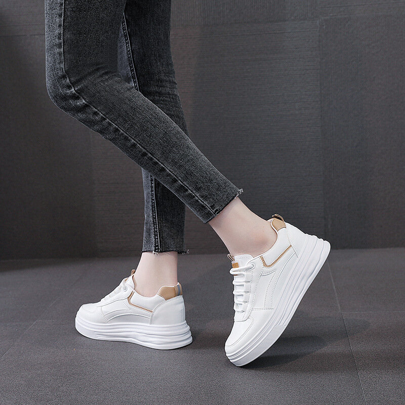 Comemore รองเท้าผ้าใบผู้หญิงพื้นหนาสำหรับ2024, รองเท้าผ้าใบตาข่ายระบายอากาศได้ดีรองเท้าเทนนิสคุณภาพสูงรองเท้าผ้าใบสีขาวฤดูใบไม้ร่วง