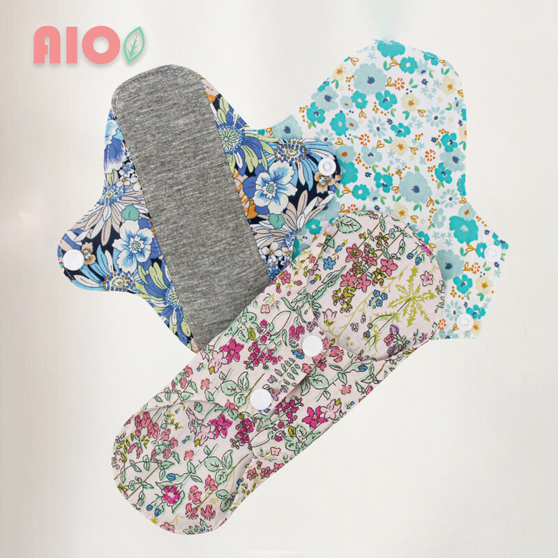 Aio ผ้าอนามัยใช้ซ้ำได้, แผ่นรองซับประจำเดือนทำจากผ้าฝ้าย18X18ซม. ซักได้ผ้าฝ้ายมีสีผ้าเช็ดปากระบบนิเวศผ้าอนามัย1ชิ้น