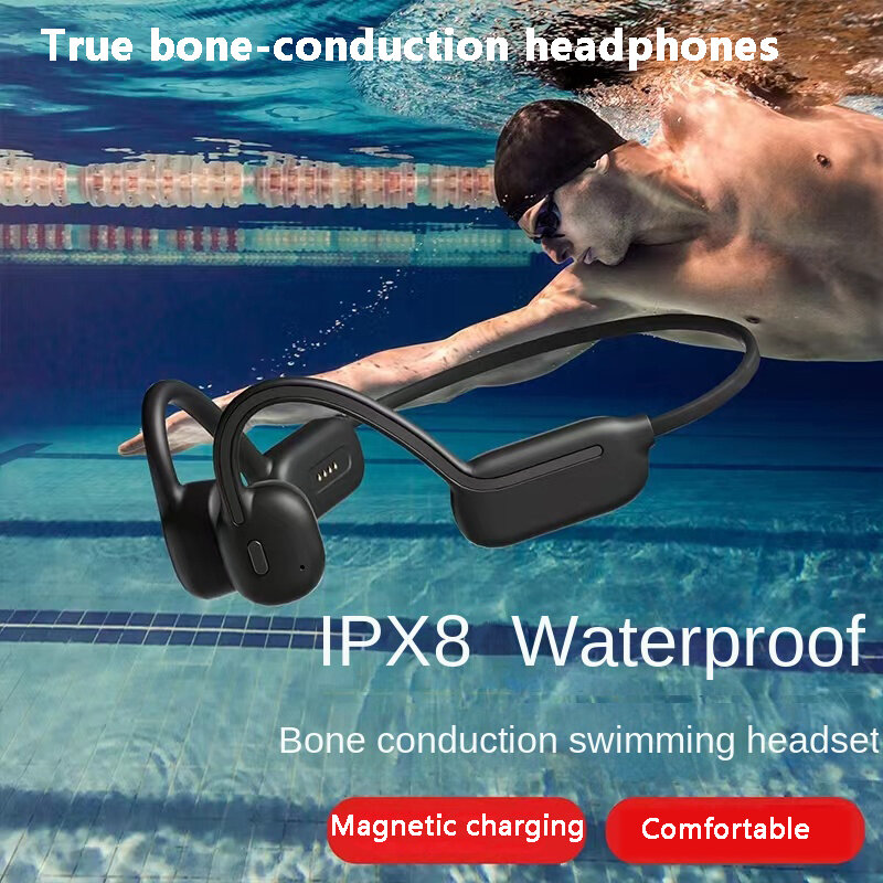 Настоящие беспроводные наушники; Костная проводимость; Bluetooth; Гарнитуры для плавания; Профессиональные наушники; IPx8; 32G; Водонепроницаемые спортивные наушники