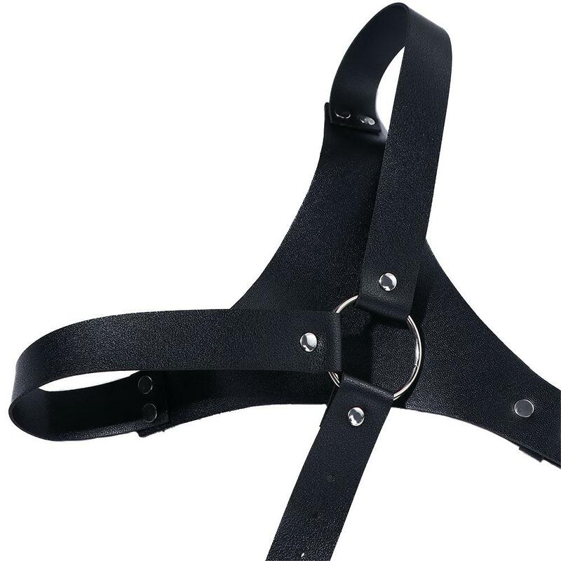 Braces Gentlemen PU Shirt Clip Shoulder Strap Leather Straps Belt Adjustable Braces Hanging Pants Clip Men's Suspenders Clips