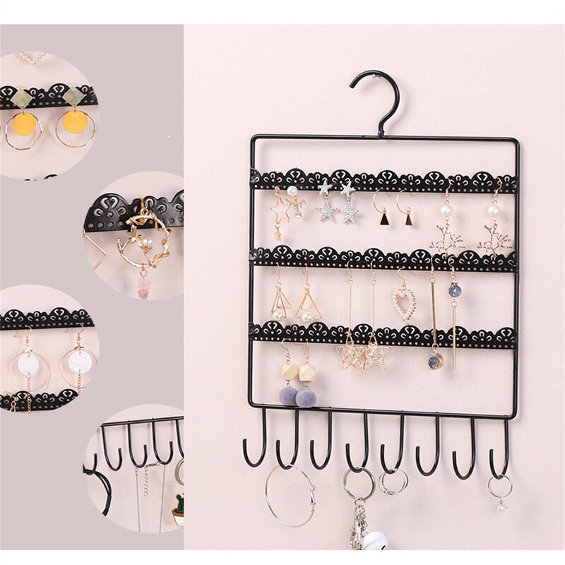 1 pçs simples criativo gancho de ferro forjado parede jóias rack menina penteadeira brincos pulseira colar exibição jóias suporte