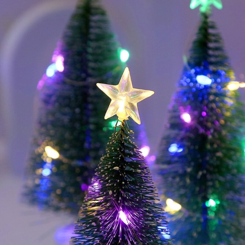 ต้นคริสต์มาสประดิษฐ์พร้อมไฟ LED สีสันสดใสการตกแต่งต้นสนเข็ม M68E