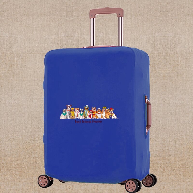 Sarung koper perjalanan elastis, sarung pelindung troli Aksesori perjalanan liburan cetak untuk 18-32 inci