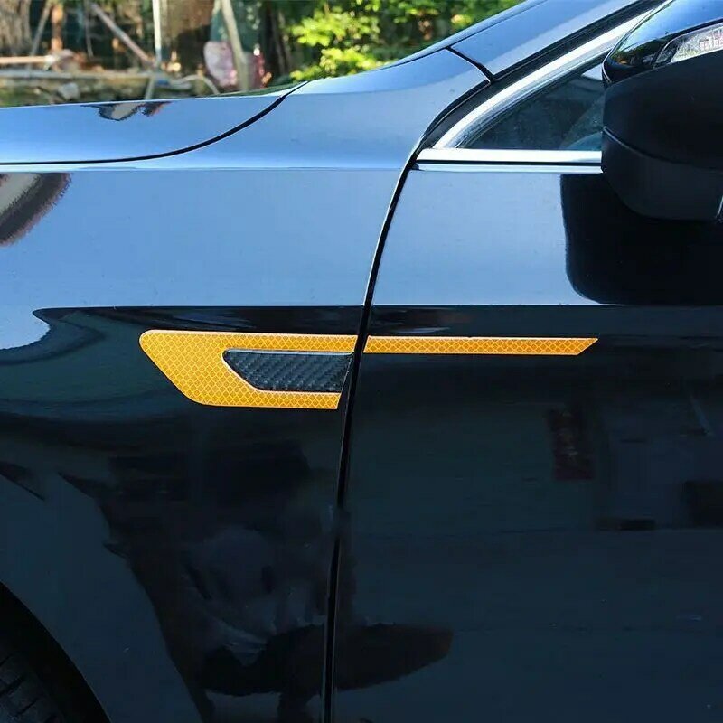 Car Door Protector Bumper Anti-Collision Strips, Reflective Auto, Truck Safety Warning Tape, Secure Reflector Adesivos, 2Pcs por conjunto