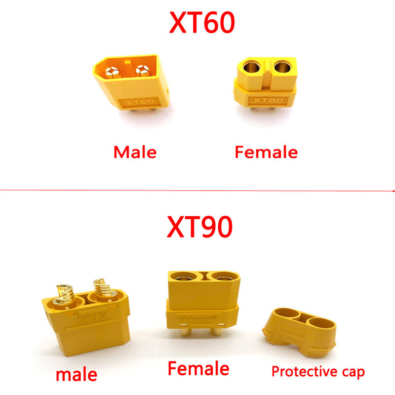 1 paire 1pcs count60 count90 XH60H-M batterie connecteur kit mâle et 600 Avec Gaine Boîtier Or Plaqué gels Plug pour RC pièces