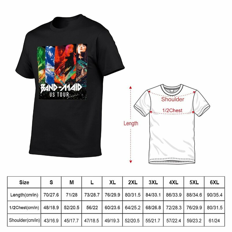 News Band Maid Us Tour 2022 t-shirt blanks ragazzi animal print magliette pesanti per uomo
