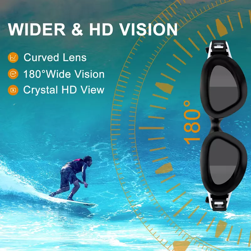 Профессиональные плавательные очки для взрослых, противотуманные, линзы с защитой от ультрафиолетовых лучей Водонепроницаемые регулируемые силиконовые плавательные очки, плавательное оборудование