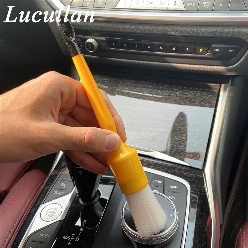 Luckullan耐久性があり、ハード5個セットpbtホワイトプラスチックヘアインテリアとホイールクリーニングツール車のデタンリングブラシ