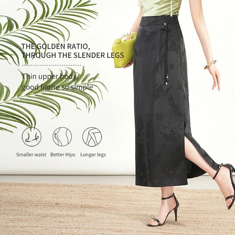 Pantalones de estilo chino para mujer, Falda recta de caballo, estilo étnico, tendencia de moda, transpirable, adecuado, 2024