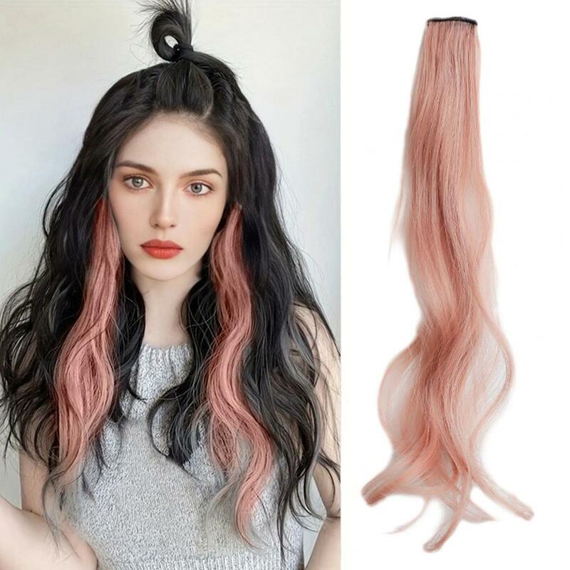 3 Pcs 50cm Colored Curly Hair Extension Piece Natural Look High Temperature Silk Hair Extension Wigs Wear Invisible Wig Piece